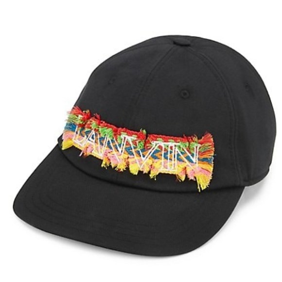 Lanvin Other - Lanvin Black Woven Logo Baseball Cap